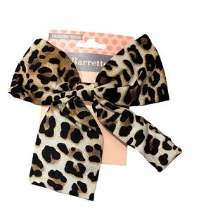 Hair bows leopard print